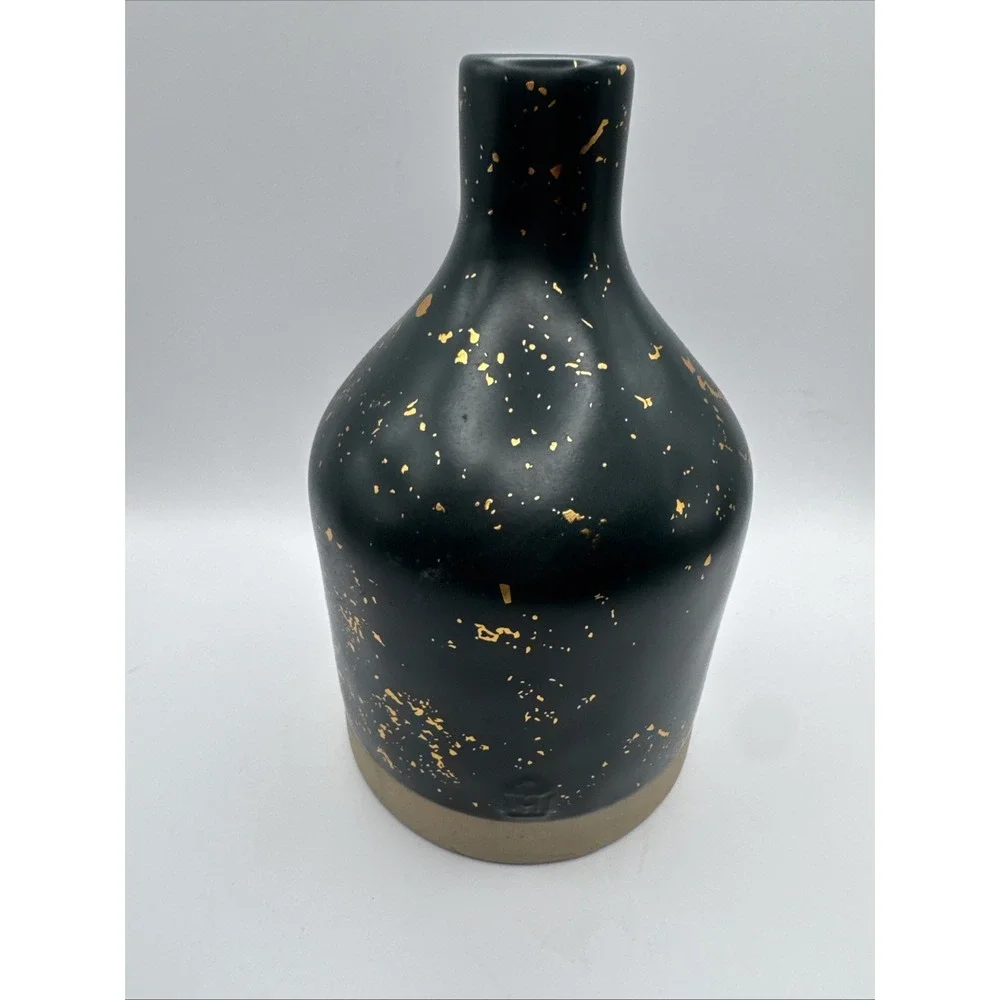 Hearth & Hand Magnolia Vase Deep Teal & Gold Flecks Modern Farmhouse Decor‎ Fall